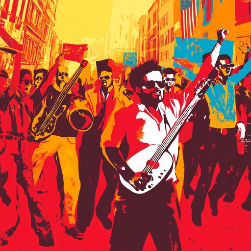 An invigorating mix of traditional salsa rhythms with a rebellious edge, featuring powerful congas and brass melodies. This spirited track encourages listeners to dance in defiance, capturing the essence of revolutionary fervor with its energetic and bold musical style.