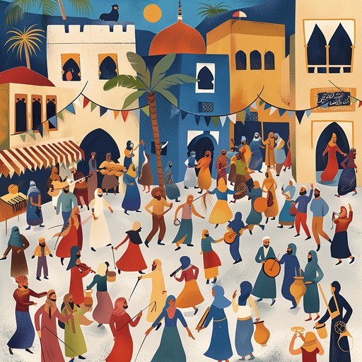 A dynamic and spirited instrumental piece that captures the essence of middle eastern festivals. Percussion and traditional instruments like the oud create an atmosphere of celebration and joy.