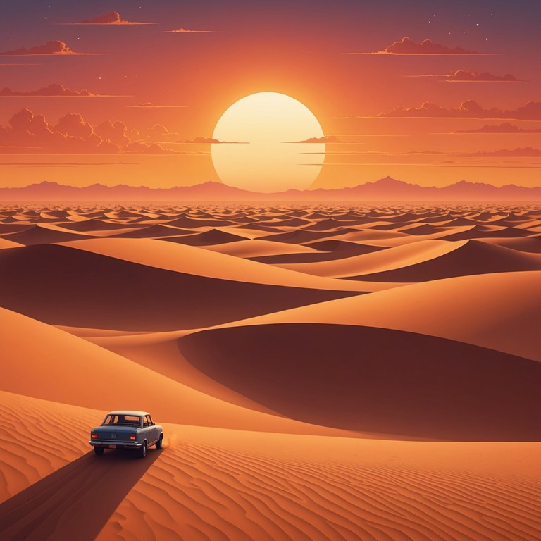 Inspired by the stark beauty and mystery of the desert, this hard rock track blends electric guitar riffs with traditional middle eastern melodies to create a powerful sonic experience. The music mimics the journey through vast sands under a blazing sun, transitioning into cool, star lit nights, delivering a fusion of aggression and mystique.