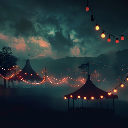 An entrancing, theatrical piece that explores the eerie elegance of a carnival at night. The atmospheric composition is enriched with haunting melodies and playful yet unsettling undertones, creating a dreamlike scenario where each note invites listeners deeper into a shadowy spectacle filled with intrigue and wonder.