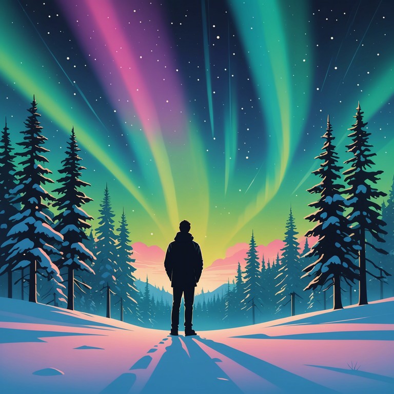 Echoes of arctic longing highlights the solitude of finnish winters, where the soft strumming of an electric guitar under the northern lights provides a companion to one's deep seated longings. The track's serene rhythms and lingering notes invite the listener on a reflective journey through sound and emotion.