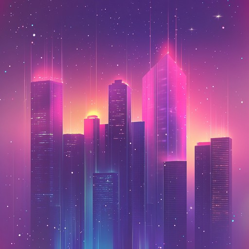 Immerse in a soothing synthpop journey through dreamy, neon lit cityscapes, where gentle melodies and tranquil rhythms create an atmosphere of peace and relaxation, evoking the calm of a quiet, pastel night.