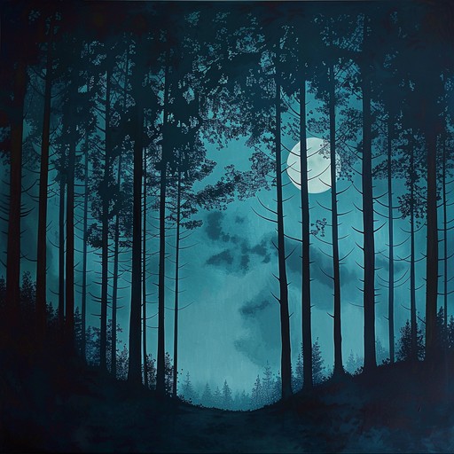 A tranquil yet mysterious composition, set in a moonlit forest. The gentle strumming of an acoustic guitar intertwines with soft, ethereal background instrumentation, creating an atmosphere imbued with both serenity and darkness. Listeners are transported to a peaceful woodland scene where shadows dance among the trees, and whispers of ancient myths float on the night breeze.