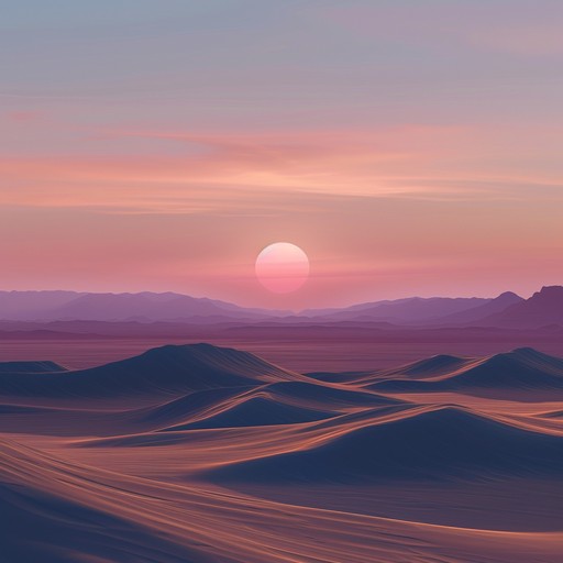 Imagine a vast, sun baked desert where each grain of sand holds a whisper of ancient mysteries. Ambient synth pads blend seamlessly with the hypnotic rhythm of a handpan, evoking a tranquil, peaceful sensation. Sparse percussion and echoing chimes create a contemplative atmosphere perfect for introspective moments.