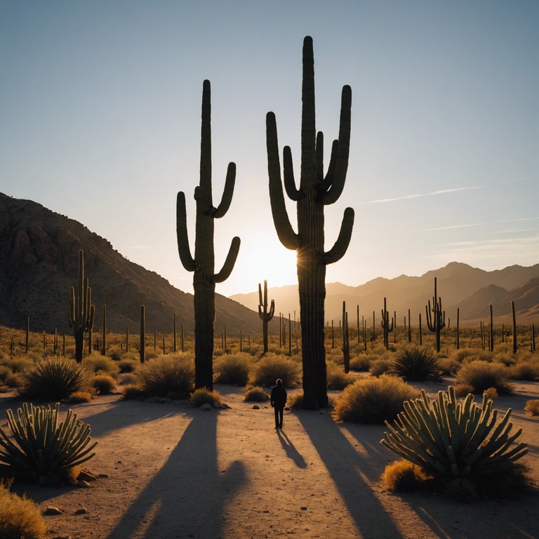 In this unique track, the sound of a haunting harmonica intertwines with the hushed, eerie whispers of the desert winds, creating an atmosphere that captures the solitude and mystery of the wild west at sunset. This piece combines traditional western elements with an unusual, somewhat ghostly feel, making it perfect for evoking the loneliness and enigma of frontier landscapes.