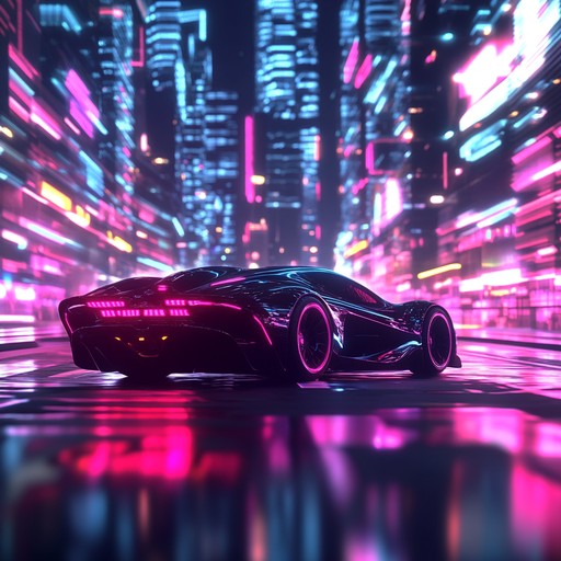 This powerful instrumental track delivers a dynamic blend of bold, synthetic harmonies and driving rhythms. Envision a fast paced cruise through a neon lit futuristic cityscape, with pulsating beats and atmospheric textures enveloping the listener. Electric and energetic, it keeps the audience captivated, evoking a strong sense of nostalgia and futuristic excitement.