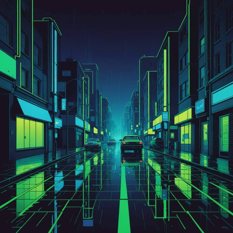 In this composition, the blend of tender melodies and the evocative sounds of a futuristic cyberpunk world come together to create an immersive auditory experience. Delicate synthetic notes reflect the neon lit cityscapes of a dystopian future, where emotion and technology intertwine.