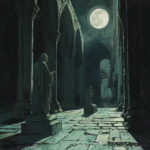 Immerse yourself in the thrilling ambiance of a gothic cathedral at night, where dramatic, haunting organ melodies create an intense atmosphere filled with shadows, mystery, and historical echoes.