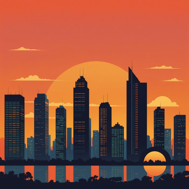 An emotive journey through the heart of a metropolis as evening falls, highlighting the simultaneous feeling of loneliness amid the crowd and the awe of the city's scale.