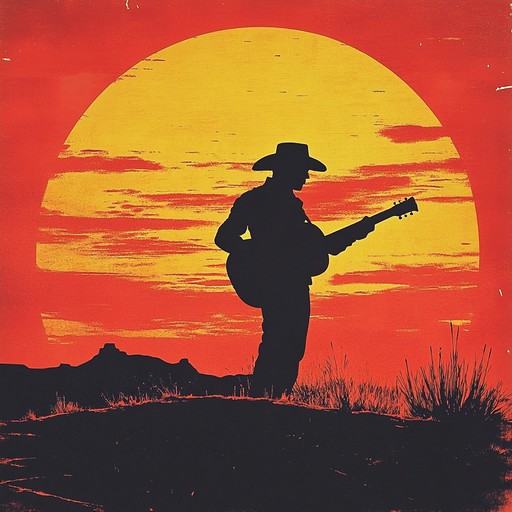 A soothing instrumental track featuring a lone acoustic guitar reflecting on open plains and endless horizons, evoking feelings of solitude and contemplation, reminiscent of a quiet evening in the old west.