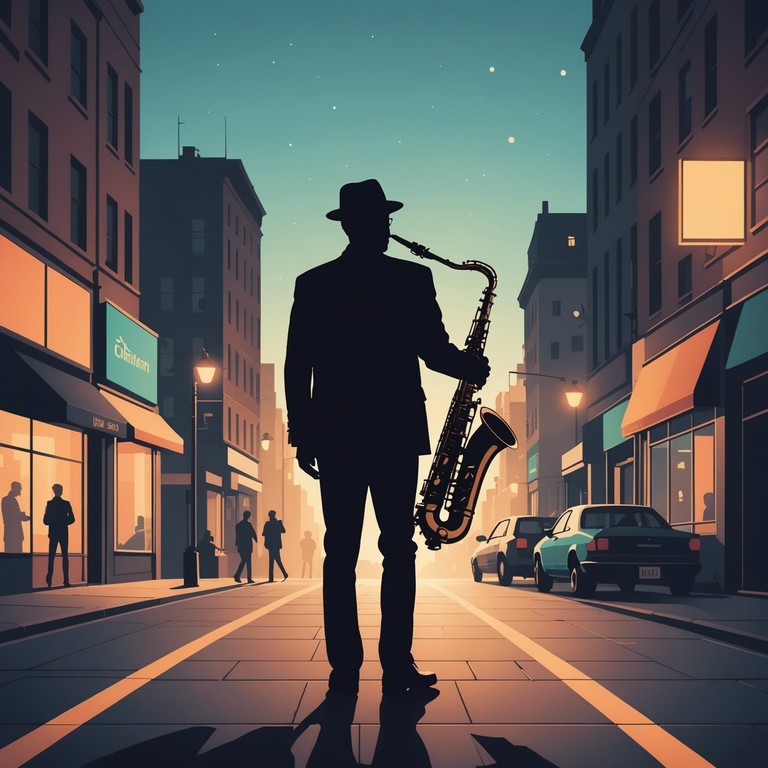 Exploring the intersection of urban vibes and jazz elegance, this composition delivers a reflective experience through layered beats and melodic saxophone, perfect for evening contemplations or stylish city gatherings