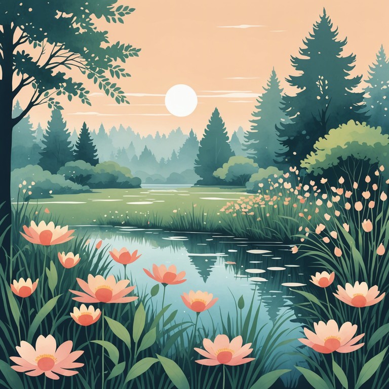 Imagine a scene where nature bursts into color and life; a flute leads a dance of melodies that mimic the light hearted play of butterflies and blooming flowers. This alternative version focuses more on the delicate and tender side of spring, emphasizing the soft beauty of nature's awakening.