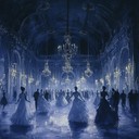 an eerie yet romantic waltz echoing through a haunted ballroom.