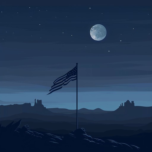 An orchestral masterpiece that intertwines elements of mystery with patriotic themes, evoking a sense of enigmatic national pride. The strong trumpet leads add a timeless, reflective quality to the piece, creating an evocative and introspective journey through the heart of patriotism under the veil of night.