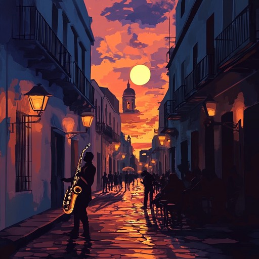 An instrumental journey blending hypnotic latin percussion with smooth jazz harmonies, evoking the allure and mystery of a midnight samba under starlit skies.