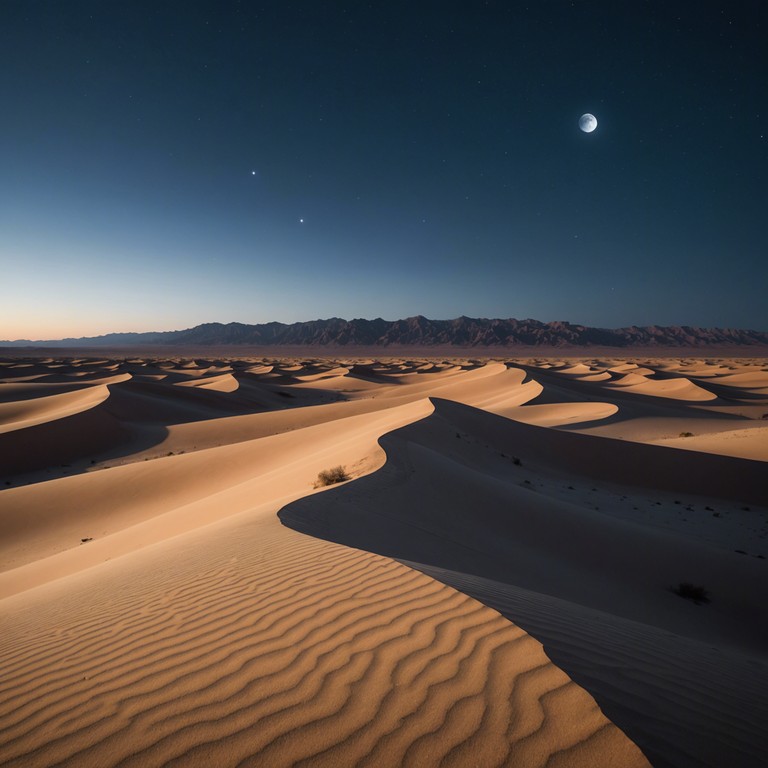 Experience the soft, melodic strums of an oud as it takes you on a nocturnal voyage across the sands and under the stars of the middle east, embracing the calm and beauty of the desert landscape.