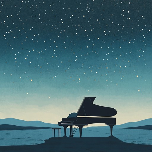 In this composition, a solo piano delicately plays under the imagery of a tranquil night sky, capturing the essence of peace and introspection. The gentle melodies mimic the soft whispers of wind, weaving an auditory tapestry that transports listeners to a serene, moonlit scene.