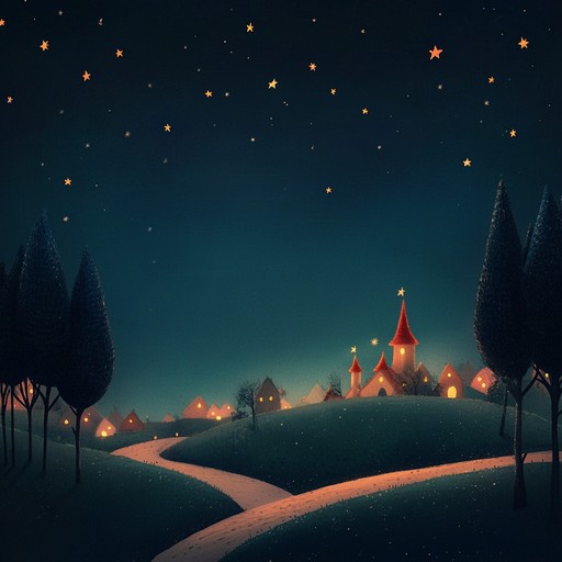 Imagine an infinite expanse of starlit sky interspersed with whimsical toy sounds. Xylophones, toy pianos, and gentle chimes create a captivating auditory landscape reminiscent of a dreamy playground. This composition evokes nostalgia and wonder with soft, twinkling melodies and enchanting soundscapes that provide a perfect backdrop for relaxation or creative daydreaming