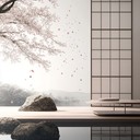 a calming instrumental reflecting peaceful japanese gardens in spring.