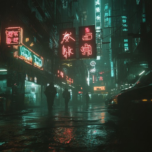 Dive into a gritty cyberpunk world with this instrumental track, featuring pulsating rhythms, mechanical soundscapes, and eerie synth lines. Imagine walking through rain soaked asphalt, surrounded by flickering neon lights, while the tension of a digital underworld hums beneath the surface.