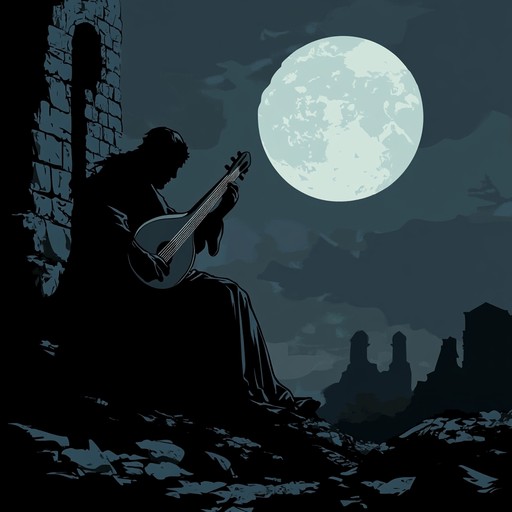 A sinister composition evoking the dark side of medieval romances, featuring eerie lute melodies, ominous percussion, and minimalistic orchestral background. The piece creates an atmosphere of foreboding and suspense, perfect for a chilling storytelling session by a wandering troubadour under a moonlit sky.