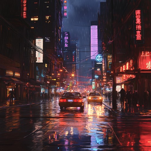 Imagine walking through rain soaked city streets lit by neon lights, where shadows and reflections dance around you. This instrumental piece captures the essence of urban nightlife with a nostalgic nod to the 1980s new wave era. The synth driven melody blends with a rhythmic bassline and pulsating beats, evoking a sense of both loneliness and vibrant energy.