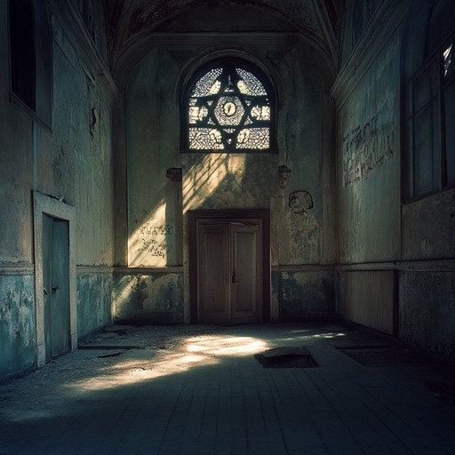 Immerse yourself in the sinister ambiance of an abandoned synagogue turned dark musical landscape. This klezmer inspired instrumental captures the foreboding mood with a blend of chilling clarinet melodies, shadowy percussion, and haunting strings. Each note whispers of age old secrets and spectral presences, creating a spine tingling journey through an otherworldly soundscape.