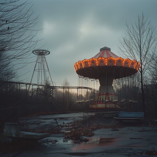 The song begins with a gentle, melancholic guitar melody, slowly building up with atmospheric synths and distant, echoing percussion. As the track progresses, the listener is transported through an abandoned amusement park, with each section of the song representing a different area, from the eerie carousel to the dilapidated roller coaster. The mood shifts between wistful and unsettling, creating a dreamlike atmosphere that lingers long after the final notes fade away.