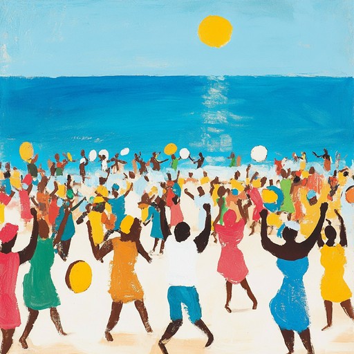 A vibrant calypso track brimming with lively steelpan melodies, infectious rhythms, and an unstoppable exuberance. Perfect for evoking the spontaneous joy of a tropical beach party, transporting listeners to a sunny island paradise. The track captures the essence of summer with its upbeat tempo, bright instrumental interplay, and an overall sense of unrestrained merriment.