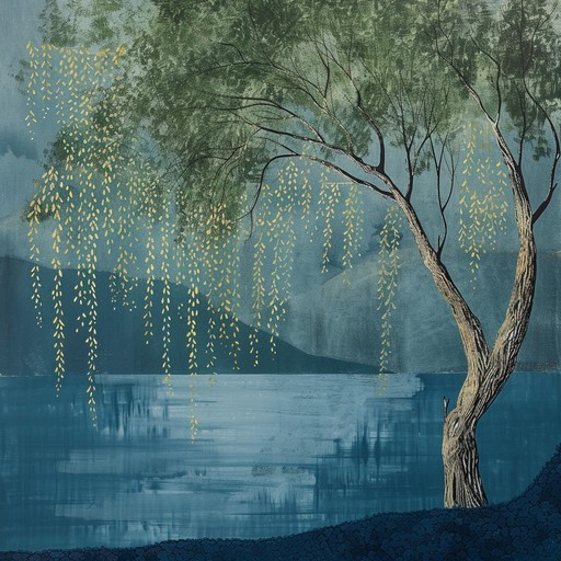 A serene folk rock instrumental, designed to evoke deep contemplation as the soothing guitar tones mingle with soft percussion. This gentle piece draws inspiration from nature's quiet moments, making it ideal for unwinding at the end of the day. Think of an evening by a willow tree, with a light breeze carrying away your worries.