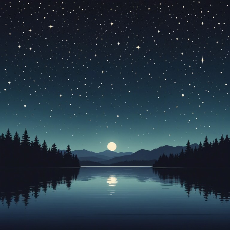 This composition, subtly weaving soft harp strings through the quiet whispers of the dark, creates an atmosphere redolent of magic and serene tranquility under a star filled sky. With each note, a sense of soothing peace and gentle enchantment envelops the listener, drawing them deeper into a nocturnal reverie.