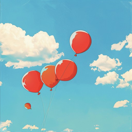 Let the gentle strumming of a ukulele take you on a whimsical ballooning adventure above picturesque landscapes. This tune captures the light hearted feel of a sunny day, filled with playful, joyful moments, celebrating the simple joy of floating in the sky.