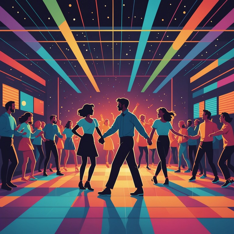 This track is a vibrant blend of new jack swing with a modern euphoric twist, creating an uplifting, danceable melody driven by energetic beats and nostalgic harmonies that bridge the gap between past and present musical trends. The song encapsulates the essence of urban nightlife with a fresh, joyous feel.