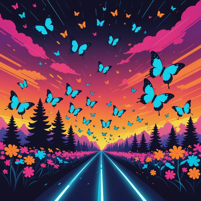 A lighthearted, infectious dancepop track brimming with cheerful synths and a pulsating baseline, ideal for uplifting moments and generating a sense of carefree joy. The melody, resembling the playful flight of butterflies, captivates with its dream like, ethereal quality while maintaining a strong danceable groove.