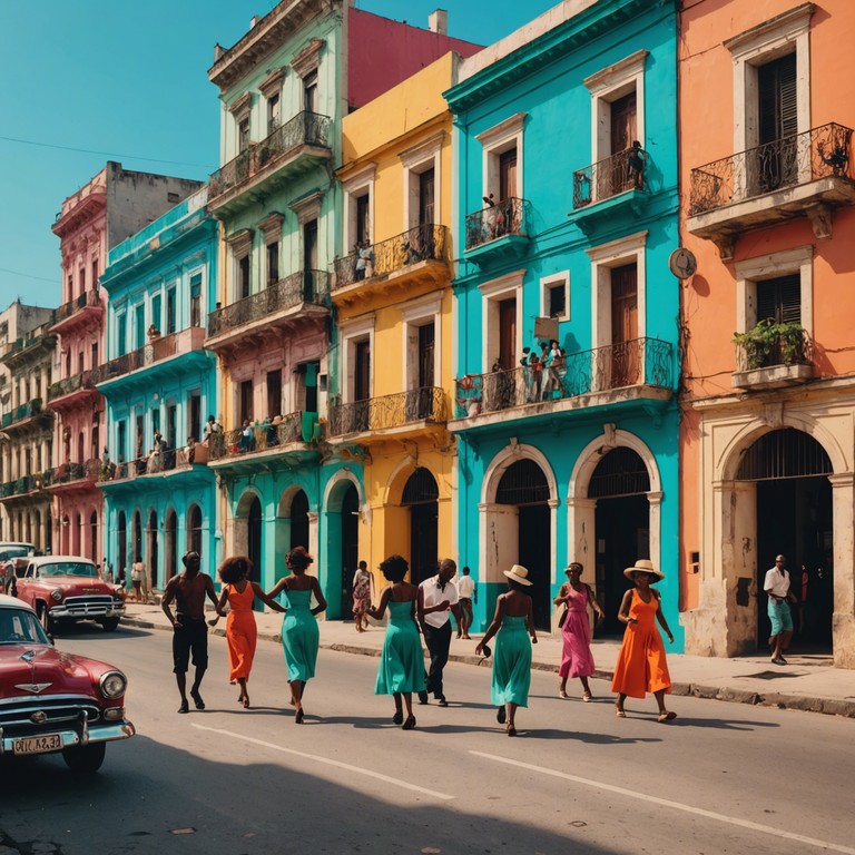 This track features an exciting blend of afro cuban rhythms with a funky twist, utilizing traditional instruments to create a danceable, pulse raising experience that captures the essence of havana's vibrant street salsa scene.