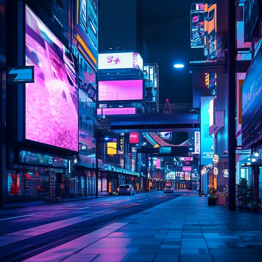 Dive into a neon lit cityscape with calming, chill vibes intertwined with futuristic cyberpunk elements, creating an immersive ambient soundscape.