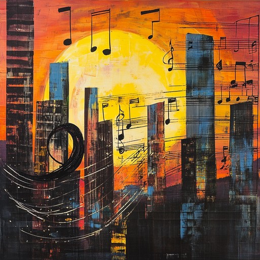 An invigorating blend of saxophone melodies and synthesizer harmonies that paints a sonic picture of a city's heartbeat at dawn, as the first light illuminates skyscrapers and the streets come alive with motion. The piece takes listeners on a journey from the quiet pre dawn hush to the bustling energy of a city in full swing.