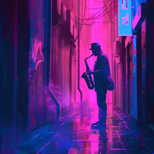 A melancholic saxophone takes you on a solitary wander through neon lit streets, evoking a dreamy sense of longing and nostalgia for the 1980s nightlife.