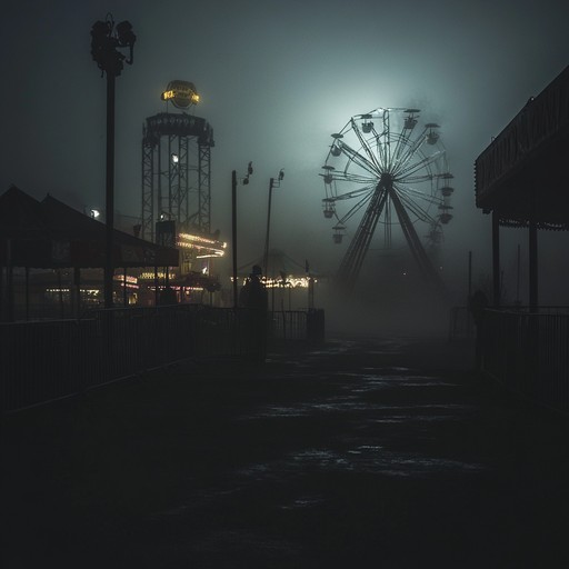 This piece delivers ghostly, unsettling melodies interwoven with eerie rhythms that invoke the feeling of walking through a creepy carnival at midnight. The music layers traditional carnival sounds with sinister undertones, creating an unsettling atmosphere.