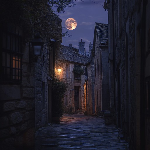 A tranquil instrumental klezmer track featuring clarinet melodies that flow softly, evoking images of moonlit alleyways and the quiet charm of a peaceful night in an old world city, inviting listeners to unwind and reflect.