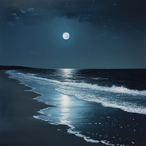 Imagine a deserted beach under the moonlight, where the whispers of the waves bring a haunting yet nostalgically beautiful bossa nova tune. Gentle guitar strums dance with eerie piano notes, creating an eerie atmosphere that feels both soothing and unsettling.