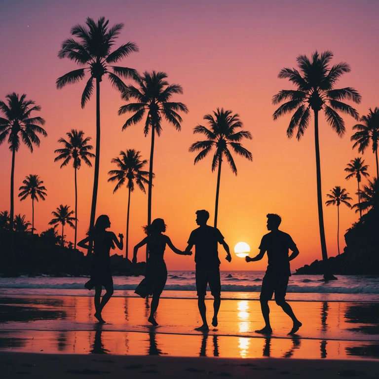 This instrumental reggaeton track brings an anthemic elevation to sunset celebrations on a tropical beach, incorporating a unique blend of infectious rhythms and a celebratory atmosphere. The music lifts spirits, evoking the joy and passion of festive evenings