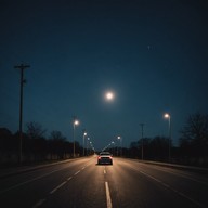 eerie streets, neon lights, lonely drive