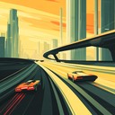 fast paced synths driving thrilling urban chase soundtrack.