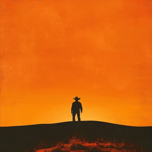 Tender guitar melodies and soulful harmonica blend, evoking the bittersweet loneliness of a lonesome cowboy at sunset.