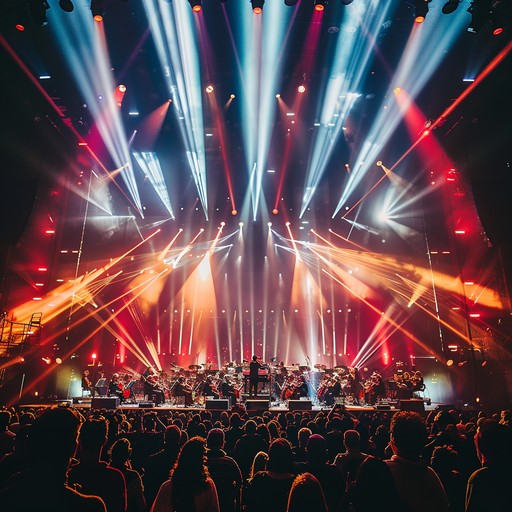 Experience an electrifying symphonic rock journey that blends powerful rock instrumentation with grand orchestral arrangements. The piece takes listeners on an emotional ride, culminating in a triumphant crescendo that inspires and uplifts the spirit. Lush strings, intense percussion, and roaring electric guitars create a magnificent soundscape.