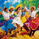 upbeat festive cumbia with infectious rhythms and joyful melodies