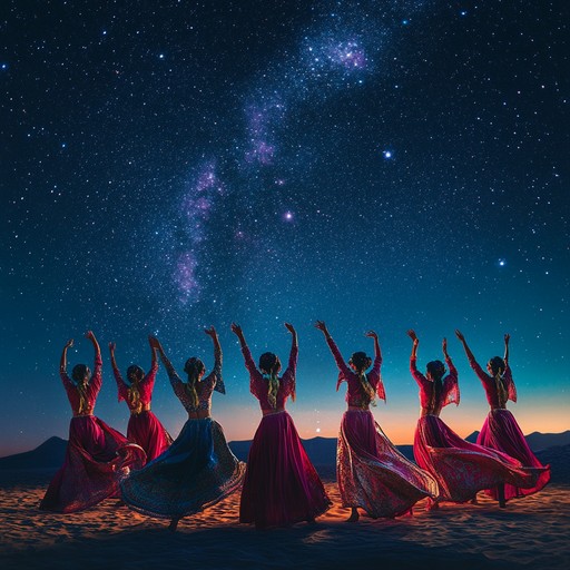 An electrifying fusion of traditional middle eastern melodies with modern rhythms, this instrumental track captures the vibrant energy of the desert landscape. The hypnotic beat of the darbuka intertwines with the soulful sounds of the oud, creating an exhilarating musical journey that transports listeners to bustling bazaars and spirited festivals under the moonlit sky.