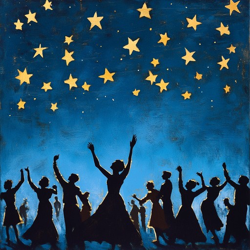An upbeat and lively instrumental encapsulates the heart of jewish festivities, featuring vibrant violin phrases and lively tempos that evoke dancing and communal joy under the moonlit sky.