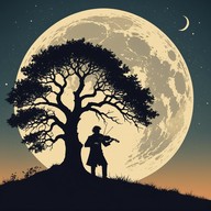 haunting violin playing under moonlit mysteries.
